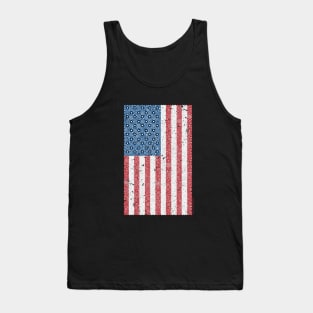 United States Of America Distressed Flag Circle Design Tank Top